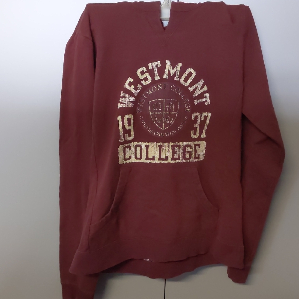 Vintage Westmont College Girl's Size Small Burgundy Hoodie